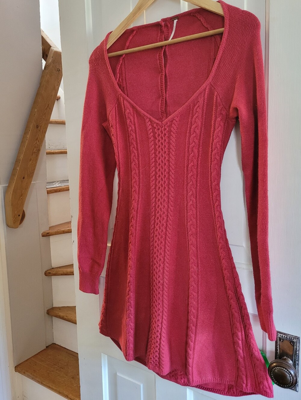 Free People Small World Knit Mini Sweater Dress, Size M, gorgeous open back!